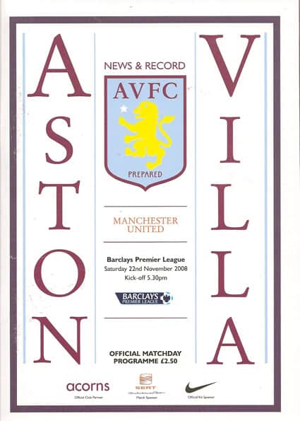 Aston Villa FC v Manchester United FC